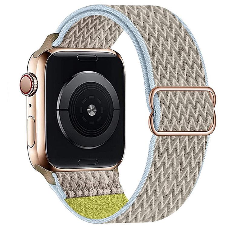 For Apple Watch 42mm / 41mm / 40mm / 38mm Kalebol Eight Buckle Wavy Braided Nylon Watch Band(Apricot) - Watch Bands by Kalebol | Online Shopping UK | buy2fix