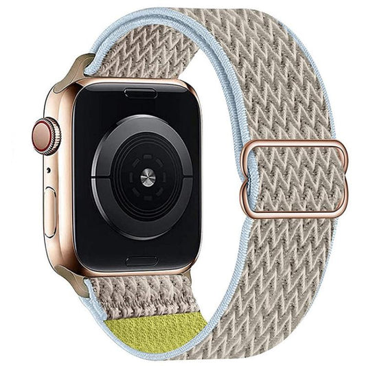 For Apple Watch 42mm / 41mm / 40mm / 38mm Kalebol Eight Buckle Wavy Braided Nylon Watch Band(Apricot) - Watch Bands by Kalebol | Online Shopping UK | buy2fix