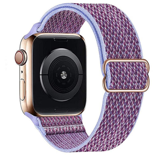 For Apple Watch 42mm / 41mm / 40mm / 38mm Kalebol Eight Buckle Wavy Braided Nylon Watch Band(Purple) - Watch Bands by Kalebol | Online Shopping UK | buy2fix