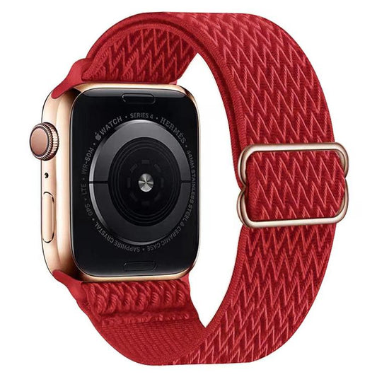 For Apple Watch 42mm / 41mm / 40mm / 38mm Kalebol Eight Buckle Wavy Braided Nylon Watch Band(Red) - Watch Bands by Kalebol | Online Shopping UK | buy2fix