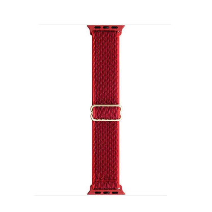For Apple Watch 42mm / 41mm / 40mm / 38mm Kalebol Eight Buckle Wavy Braided Nylon Watch Band(Red) - Watch Bands by Kalebol | Online Shopping UK | buy2fix