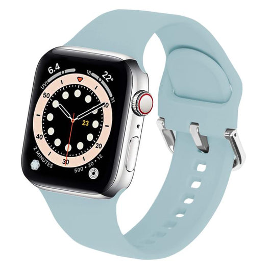 For Apple Watch 42mm / 41mm / 40mm / 38mm Kalebol Metal Pin Buckle Silicone Watch Band(Mint Green) - Watch Bands by Kalebol | Online Shopping UK | buy2fix