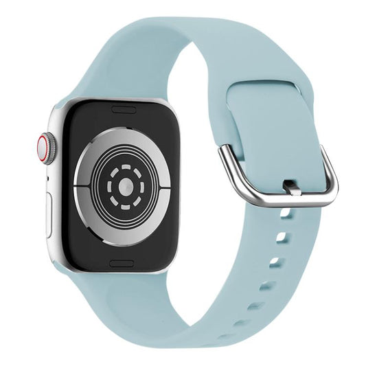 For Apple Watch 42mm / 41mm / 40mm / 38mm Kalebol Metal Pin Buckle Silicone Watch Band(Mint Green) - Watch Bands by Kalebol | Online Shopping UK | buy2fix