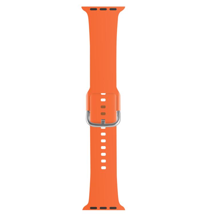 For Apple Watch 42mm / 41mm / 40mm / 38mm Kalebol Metal Pin Buckle Silicone Watch Band(Orange) - Watch Bands by Kalebol | Online Shopping UK | buy2fix