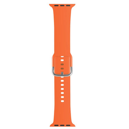 For Apple Watch 42mm / 41mm / 40mm / 38mm Kalebol Metal Pin Buckle Silicone Watch Band(Orange) - Watch Bands by Kalebol | Online Shopping UK | buy2fix