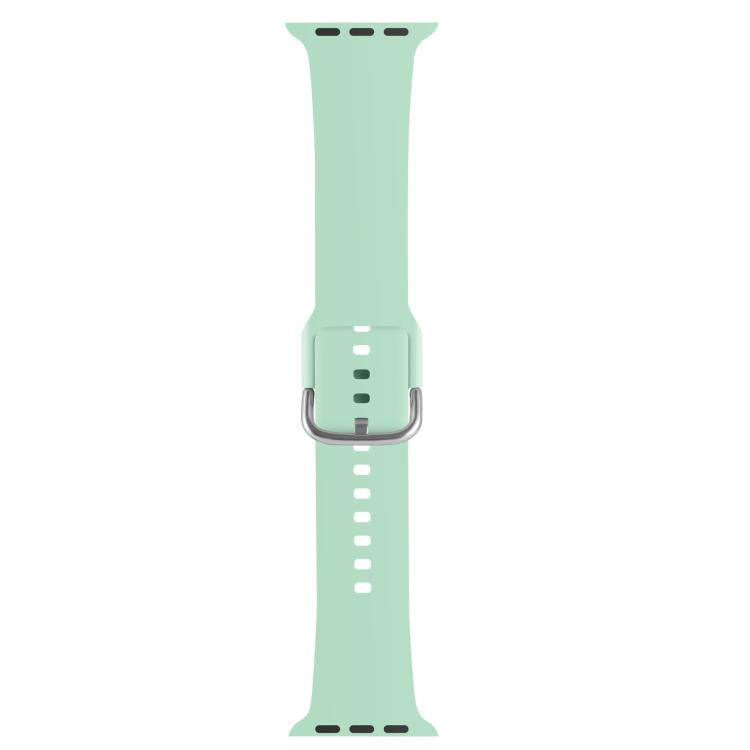 For Apple Watch 42mm / 41mm / 40mm / 38mm Kalebol Metal Pin Buckle Silicone Watch Band(Cyan) - Watch Bands by Kalebol | Online Shopping UK | buy2fix