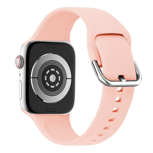 For Apple Watch 42mm / 41mm / 40mm / 38mm Kalebol Metal Pin Buckle Silicone Watch Band(Pink) - Watch Bands by Kalebol | Online Shopping UK | buy2fix