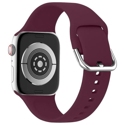 For Apple Watch 42mm / 41mm / 40mm / 38mm Kalebol Metal Pin Buckle Silicone Watch Band(Wine Red) - Watch Bands by Kalebol | Online Shopping UK | buy2fix