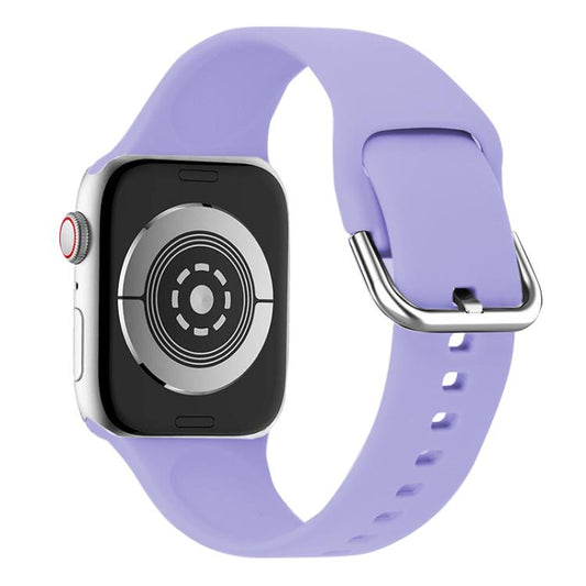 For Apple Watch 42mm / 41mm / 40mm / 38mm Kalebol Metal Pin Buckle Silicone Watch Band(Light Purple) - Watch Bands by Kalebol | Online Shopping UK | buy2fix