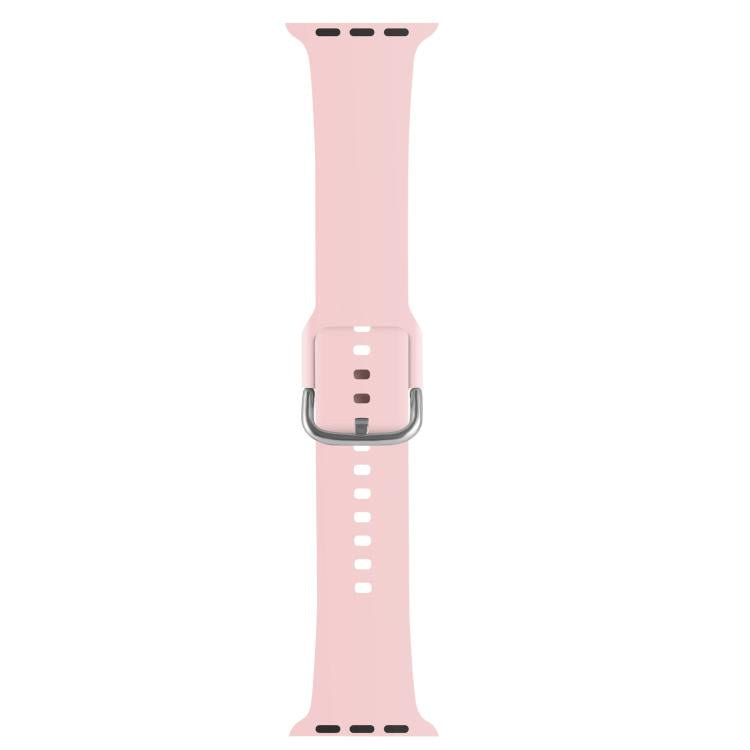 For Apple Watch 42mm / 41mm / 40mm / 38mm Kalebol Metal Pin Buckle Silicone Watch Band(Light Pink) - Watch Bands by Kalebol | Online Shopping UK | buy2fix