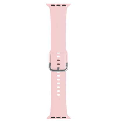 For Apple Watch 42mm / 41mm / 40mm / 38mm Kalebol Metal Pin Buckle Silicone Watch Band(Light Pink) - Watch Bands by Kalebol | Online Shopping UK | buy2fix