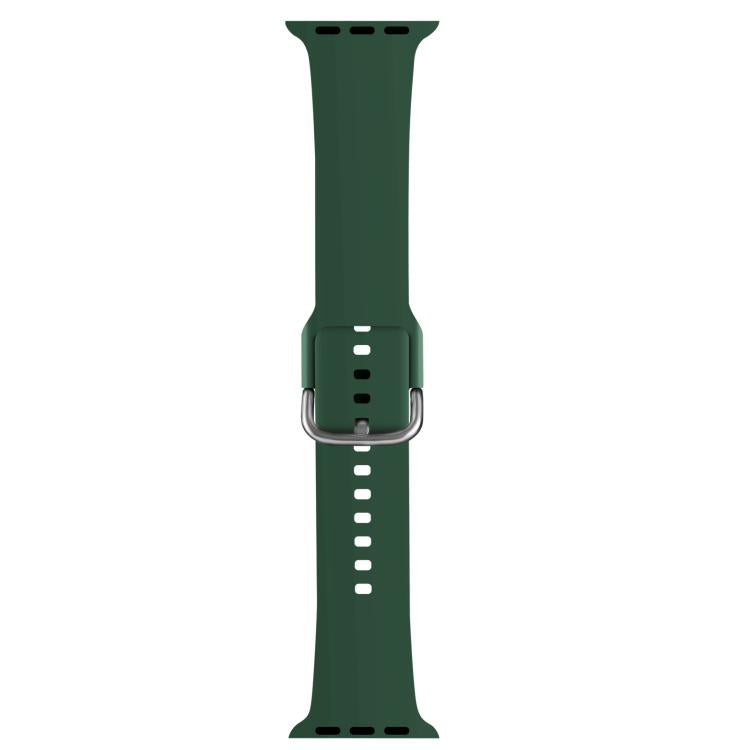 For Apple Watch 42mm / 41mm / 40mm / 38mm Kalebol Metal Pin Buckle Silicone Watch Band(Dark Green) - Watch Bands by Kalebol | Online Shopping UK | buy2fix