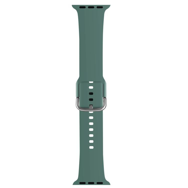 For Apple Watch 42mm / 41mm / 40mm / 38mm Kalebol Metal Pin Buckle Silicone Watch Band(Pine Green) - Watch Bands by Kalebol | Online Shopping UK | buy2fix