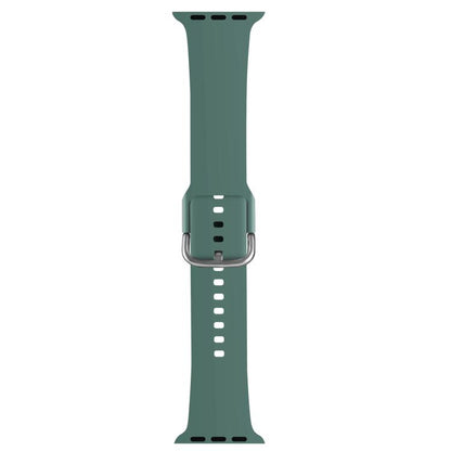 For Apple Watch 42mm / 41mm / 40mm / 38mm Kalebol Metal Pin Buckle Silicone Watch Band(Pine Green) - Watch Bands by Kalebol | Online Shopping UK | buy2fix