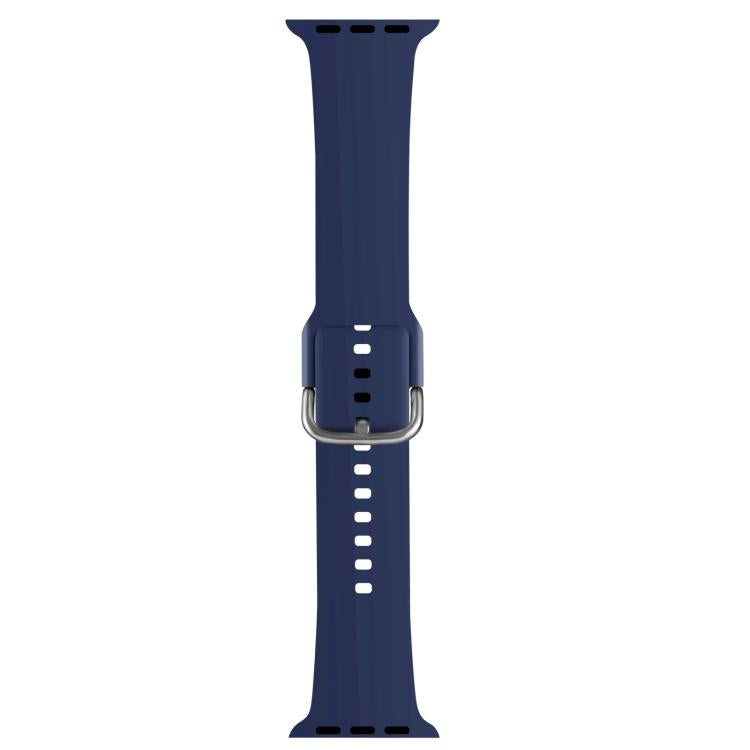 For Apple Watch 42mm / 41mm / 40mm / 38mm Kalebol Metal Pin Buckle Silicone Watch Band(Dark Blue) - Watch Bands by Kalebol | Online Shopping UK | buy2fix