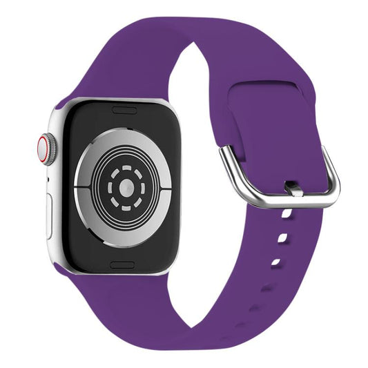 For Apple Watch 42mm / 41mm / 40mm / 38mm Kalebol Metal Pin Buckle Silicone Watch Band(Dark Purple) - Watch Bands by Kalebol | Online Shopping UK | buy2fix