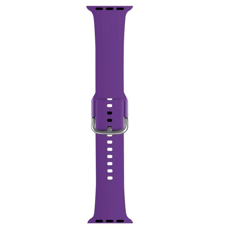 For Apple Watch 42mm / 41mm / 40mm / 38mm Kalebol Metal Pin Buckle Silicone Watch Band(Dark Purple) - Watch Bands by Kalebol | Online Shopping UK | buy2fix