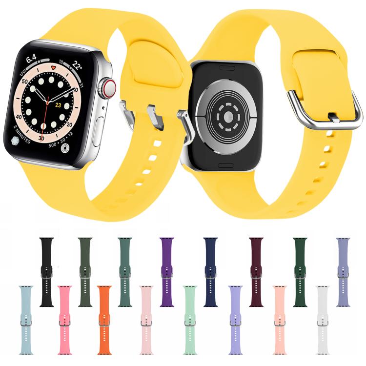For Apple Watch 42mm / 41mm / 40mm / 38mm Kalebol Metal Pin Buckle Silicone Watch Band(Wine Red) - Watch Bands by Kalebol | Online Shopping UK | buy2fix
