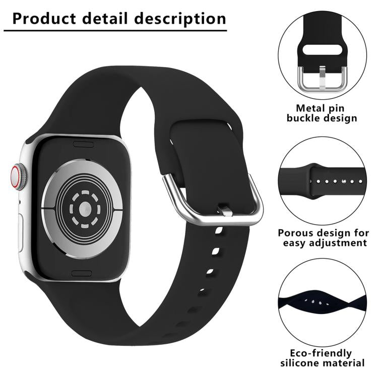 For Apple Watch 42mm / 41mm / 40mm / 38mm Kalebol Metal Pin Buckle Silicone Watch Band(Wine Red) - Watch Bands by Kalebol | Online Shopping UK | buy2fix