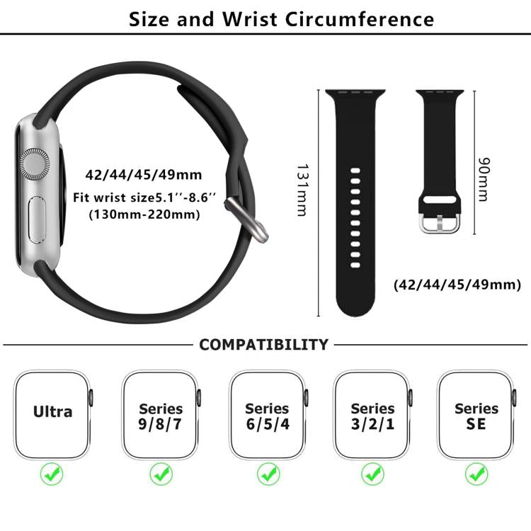 For Apple Watch 42mm / 41mm / 40mm / 38mm Kalebol Metal Pin Buckle Silicone Watch Band(Wine Red) - Watch Bands by Kalebol | Online Shopping UK | buy2fix
