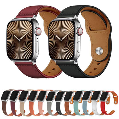 For Apple Watch 42mm / 41mm / 40mm / 38mm Kalebol Large Stud Buckle Leather Watch Band(Grey) - Watch Bands by Kalebol | Online Shopping UK | buy2fix