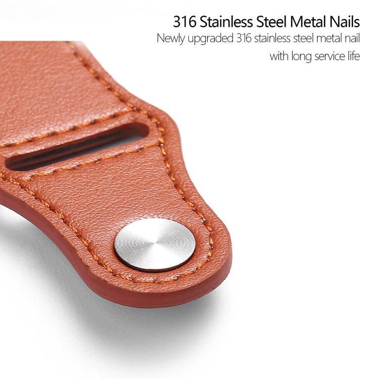 For Apple Watch 42mm / 41mm / 40mm / 38mm Kalebol Large Stud Buckle Leather Watch Band(Grey) - Watch Bands by Kalebol | Online Shopping UK | buy2fix