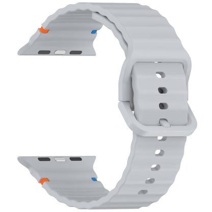 For Apple Watch 42mm / 41mm / 40mm / 38mm Kalebol Wavy Grain Stitched Silicone Watch Band(Grey) - Watch Bands by Kalebol | Online Shopping UK | buy2fix