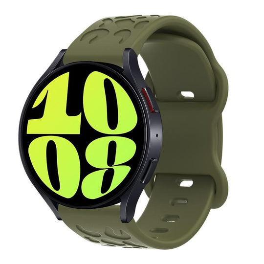 18mm Kalebol Leopard Print Butterfly Buckle Silicone Watch Band(Army Green)