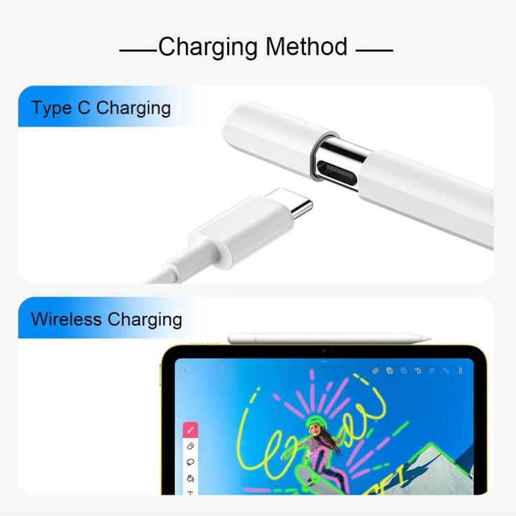 For iPad Series Type-C Magnetic Draw Out Stylus(White) - Stylus Pen by buy2fix | Online Shopping UK | buy2fix