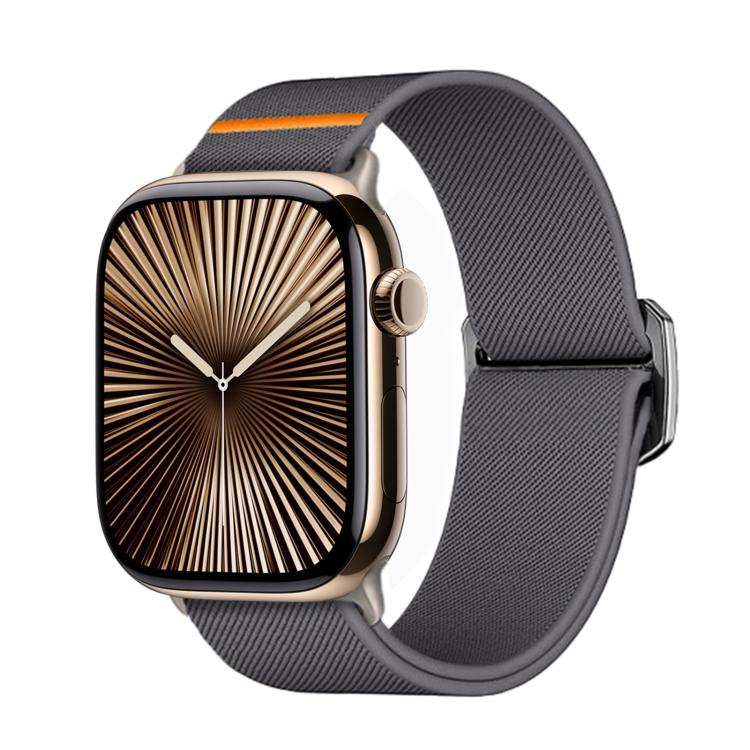 For Apple Watch 42mm / 41mm / 40mm / 38mm Kalebol Bull Bead Buckle Elastic Nylon Watch Band(Dark Grey) - Watch Bands by Kalebol | Online Shopping UK | buy2fix