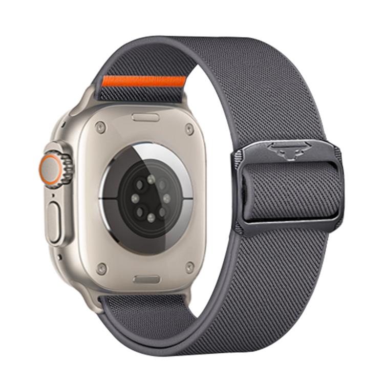 For Apple Watch 42mm / 41mm / 40mm / 38mm Kalebol Bull Bead Buckle Elastic Nylon Watch Band(Dark Grey) - Watch Bands by Kalebol | Online Shopping UK | buy2fix
