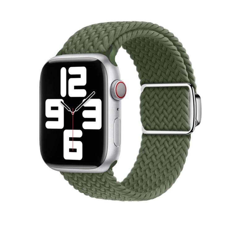 For Apple Watch 42mm / 41mm / 40mm / 38mm Kalebol Nylon Loop Magnetic Buckle Watch Band(Dark Olive) - Watch Bands by Kalebol | Online Shopping UK | buy2fix