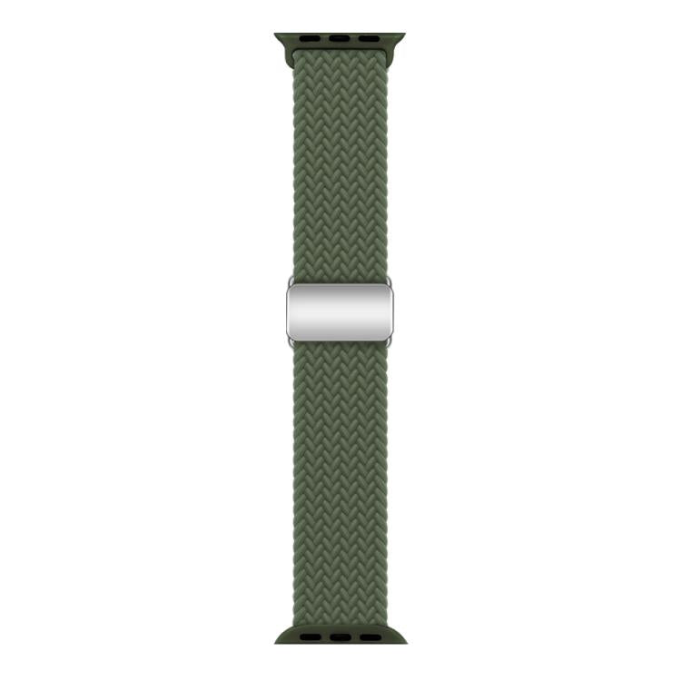 For Apple Watch 42mm / 41mm / 40mm / 38mm Kalebol Nylon Loop Magnetic Buckle Watch Band(Dark Olive) - Watch Bands by Kalebol | Online Shopping UK | buy2fix