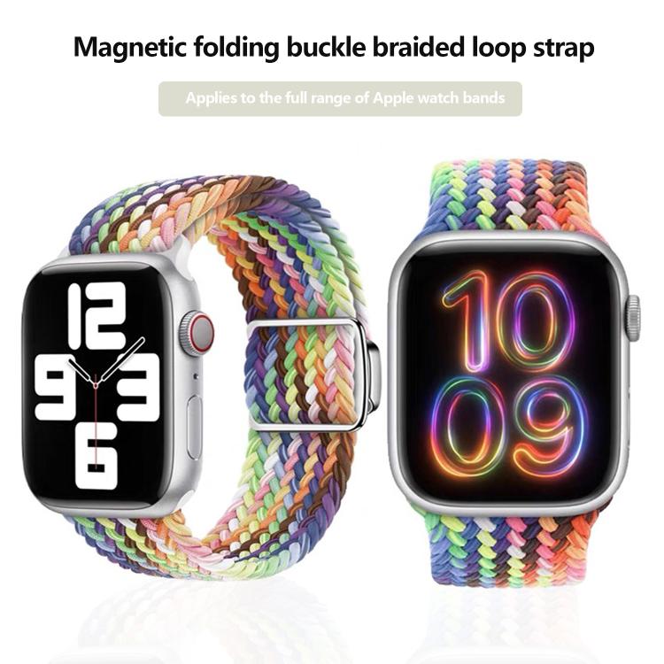 For Apple Watch 42mm / 41mm / 40mm / 38mm Kalebol Nylon Loop Magnetic Buckle Watch Band(Dark Olive) - Watch Bands by Kalebol | Online Shopping UK | buy2fix