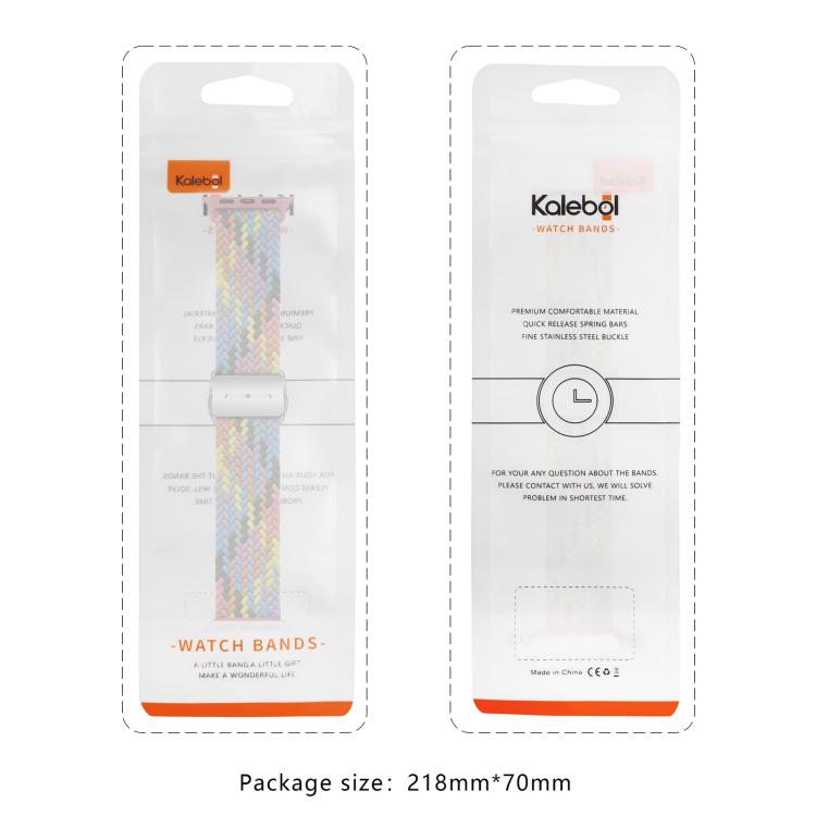 For Apple Watch 42mm / 41mm / 40mm / 38mm Kalebol Nylon Loop Magnetic Buckle Watch Band(Dark Olive) - Watch Bands by Kalebol | Online Shopping UK | buy2fix