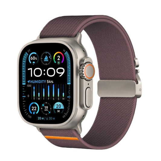For Apple Watch 46mm / 49mm / 45mm / 44mm Kalebol Parachute Buckle Elastic Nylon Watch Band(Smoky Purple) - Watch Bands by Kalebol | Online Shopping UK | buy2fix