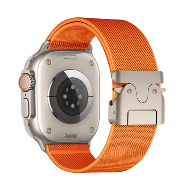 For Apple Watch 42mm / 41mm / 40mm / 38mm Kalebol Parachute Buckle Elastic Nylon Watch Band(Orange) - Watch Bands by Kalebol | Online Shopping UK | buy2fix
