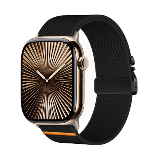 For Apple Watch 42mm / 41mm / 40mm / 38mm Kalebol Parachute Buckle Elastic Nylon Watch Band(Black) - Watch Bands by Kalebol | Online Shopping UK | buy2fix