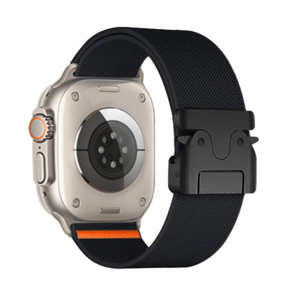 For Apple Watch 42mm / 41mm / 40mm / 38mm Kalebol Parachute Buckle Elastic Nylon Watch Band(Black) - Watch Bands by Kalebol | Online Shopping UK | buy2fix
