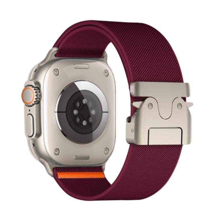 For Apple Watch 42mm / 41mm / 40mm / 38mm Kalebol Parachute Buckle Elastic Nylon Watch Band(Wine Red) - Watch Bands by Kalebol | Online Shopping UK | buy2fix