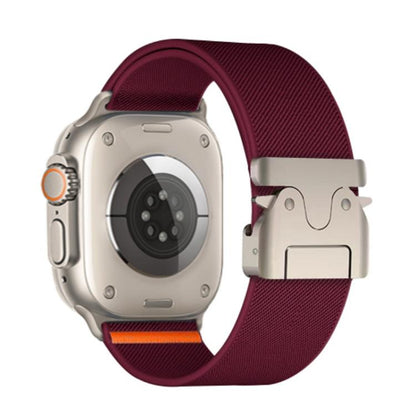 For Apple Watch 42mm / 41mm / 40mm / 38mm Kalebol Parachute Buckle Elastic Nylon Watch Band(Wine Red) - Watch Bands by Kalebol | Online Shopping UK | buy2fix