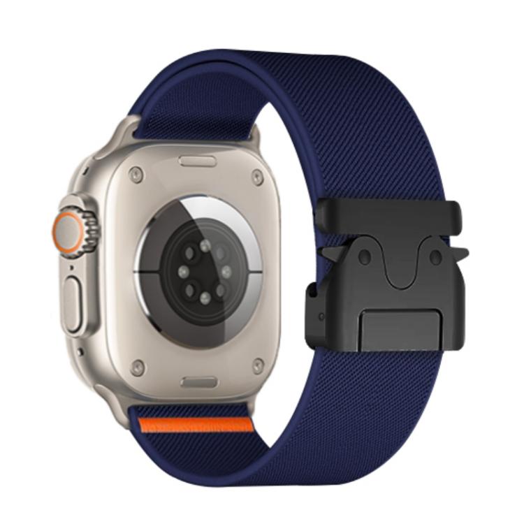 For Apple Watch 42mm / 41mm / 40mm / 38mm Kalebol Parachute Buckle Elastic Nylon Watch Band(Midnight Blue) - Watch Bands by Kalebol | Online Shopping UK | buy2fix