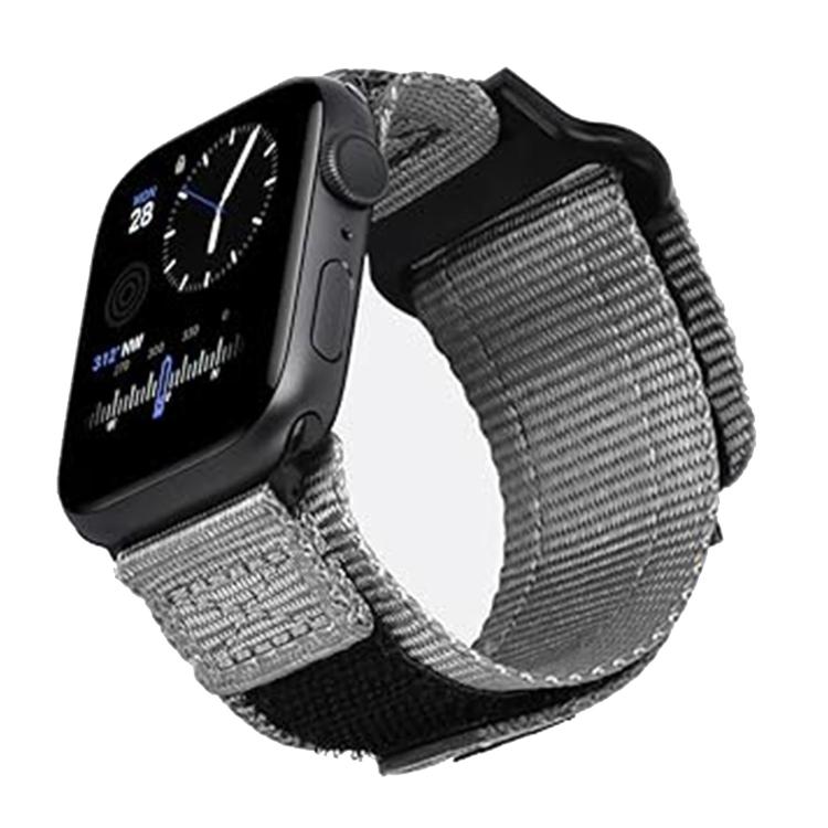 For Apple Watch 42mm / 41mm / 40mm / 38mm Kalebol Canvas Nylon Hook and Loop Watch Band(Grey) - Watch Bands by Kalebol | Online Shopping UK | buy2fix
