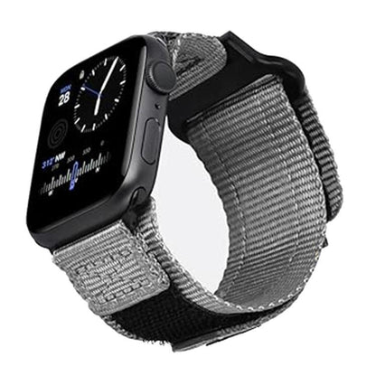 For Apple Watch 42mm / 41mm / 40mm / 38mm Kalebol Canvas Nylon Hook and Loop Watch Band(Grey) - Watch Bands by Kalebol | Online Shopping UK | buy2fix
