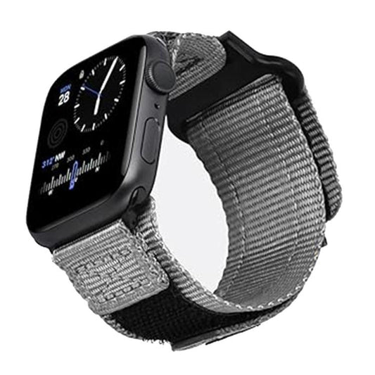 For Apple Watch 42mm / 41mm / 40mm / 38mm Kalebol Canvas Nylon Hook and Loop Watch Band(Grey) - Watch Bands by Kalebol | Online Shopping UK | buy2fix