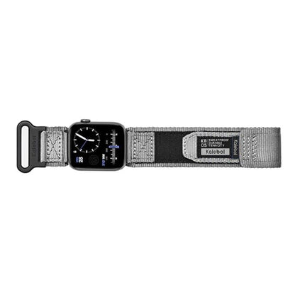 For Apple Watch 42mm / 41mm / 40mm / 38mm Kalebol Canvas Nylon Hook and Loop Watch Band(Grey) - Watch Bands by Kalebol | Online Shopping UK | buy2fix