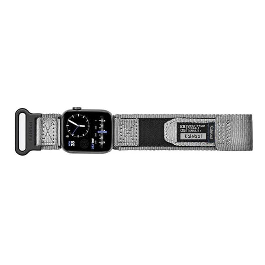 For Apple Watch 42mm / 41mm / 40mm / 38mm Kalebol Canvas Nylon Hook and Loop Watch Band(Grey) - Watch Bands by Kalebol | Online Shopping UK | buy2fix