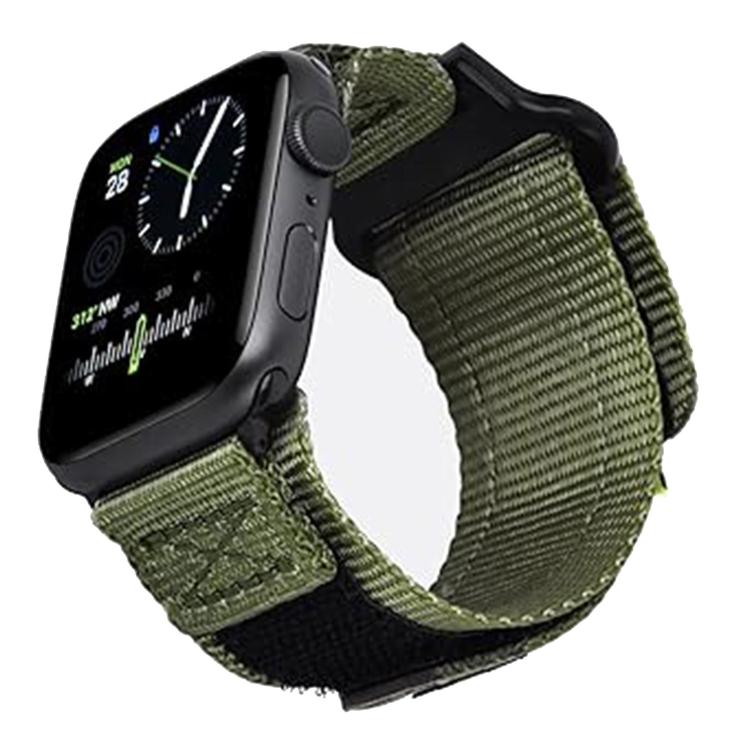 For Apple Watch 42mm / 41mm / 40mm / 38mm Kalebol Canvas Nylon Hook and Loop Watch Band(Army Green) - Watch Bands by Kalebol | Online Shopping UK | buy2fix