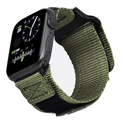 For Apple Watch 42mm / 41mm / 40mm / 38mm Kalebol Canvas Nylon Hook and Loop Watch Band(Army Green) - Watch Bands by Kalebol | Online Shopping UK | buy2fix