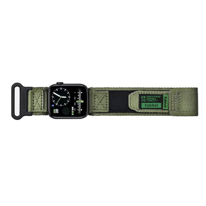 For Apple Watch 42mm / 41mm / 40mm / 38mm Kalebol Canvas Nylon Hook and Loop Watch Band(Army Green) - Watch Bands by Kalebol | Online Shopping UK | buy2fix